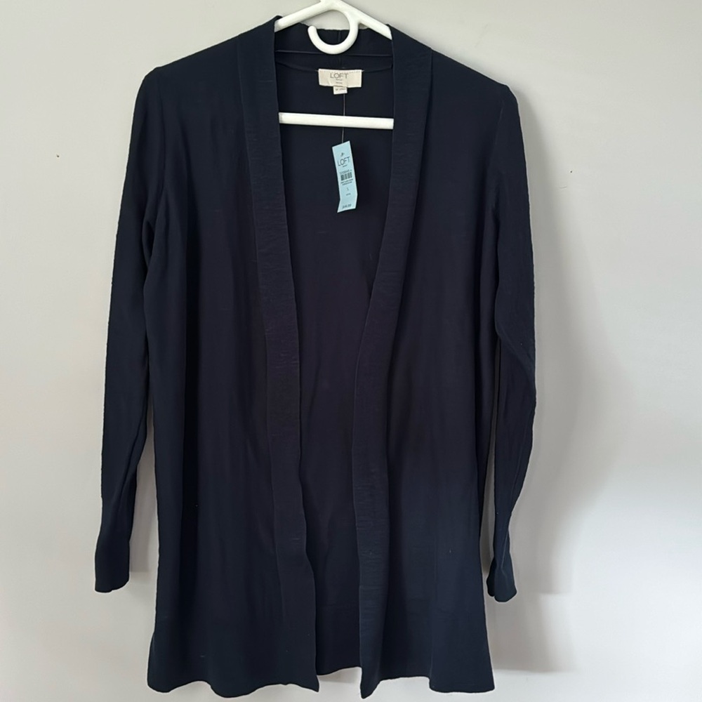 🆕 LOFT Outlet - Lightweight Open Cardigan - Navy Blue - Small Petite